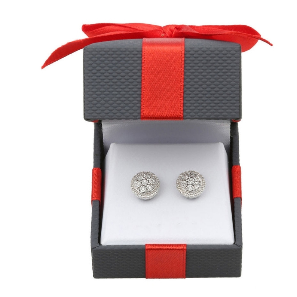🆕🎁 Diamond Cluster Stud Earrings in Sterling Silver